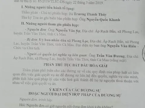 Huyện Trần Văn Thời, Cà Mau: Dân điêu đứng vì Chủ tịch xã 'phủ nhận sạch trơn'?
